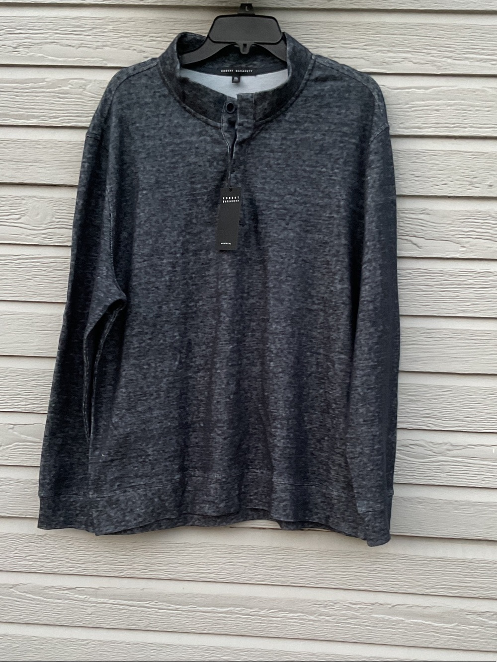 Robert Barakett Charcoal Long-Sleeve Henley